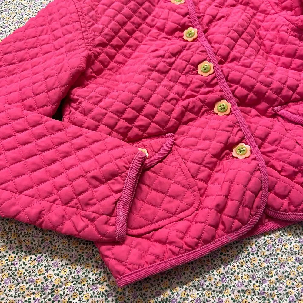 GYMBOREE QUILTED PINK GIRLS COAT SIZE 7/8